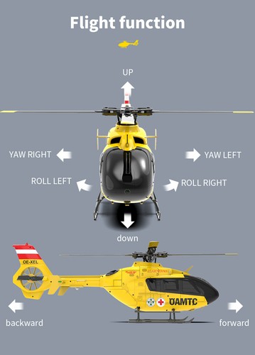 YXZNRC EC135 RC Helicopter 6-axis Gyro 2.4G 6CH 1:36 Flybarless Brushless Motor - Picture 8 of 18