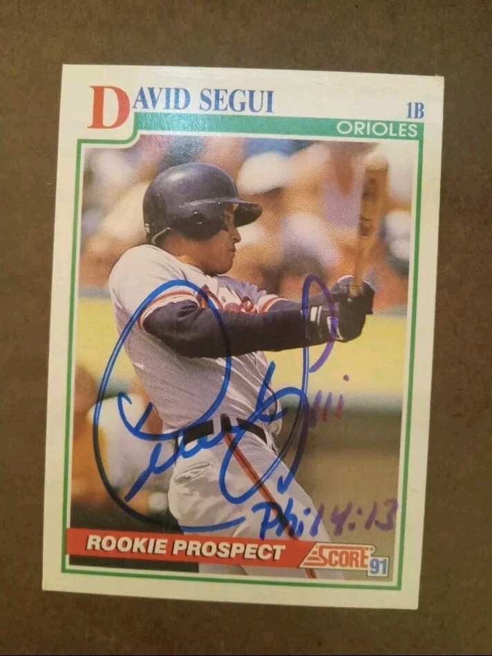 David Segui #362 signed autograph auto 1991 Score ROOKIE PROSPECT CARD