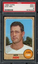 1968 Topps #591 Dick Nen PSA 9 Cubs  (2249)