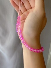 Pink Austrian Glass Crystal Beaded Phone Wrist Strap, Moonstones Wrist Strap