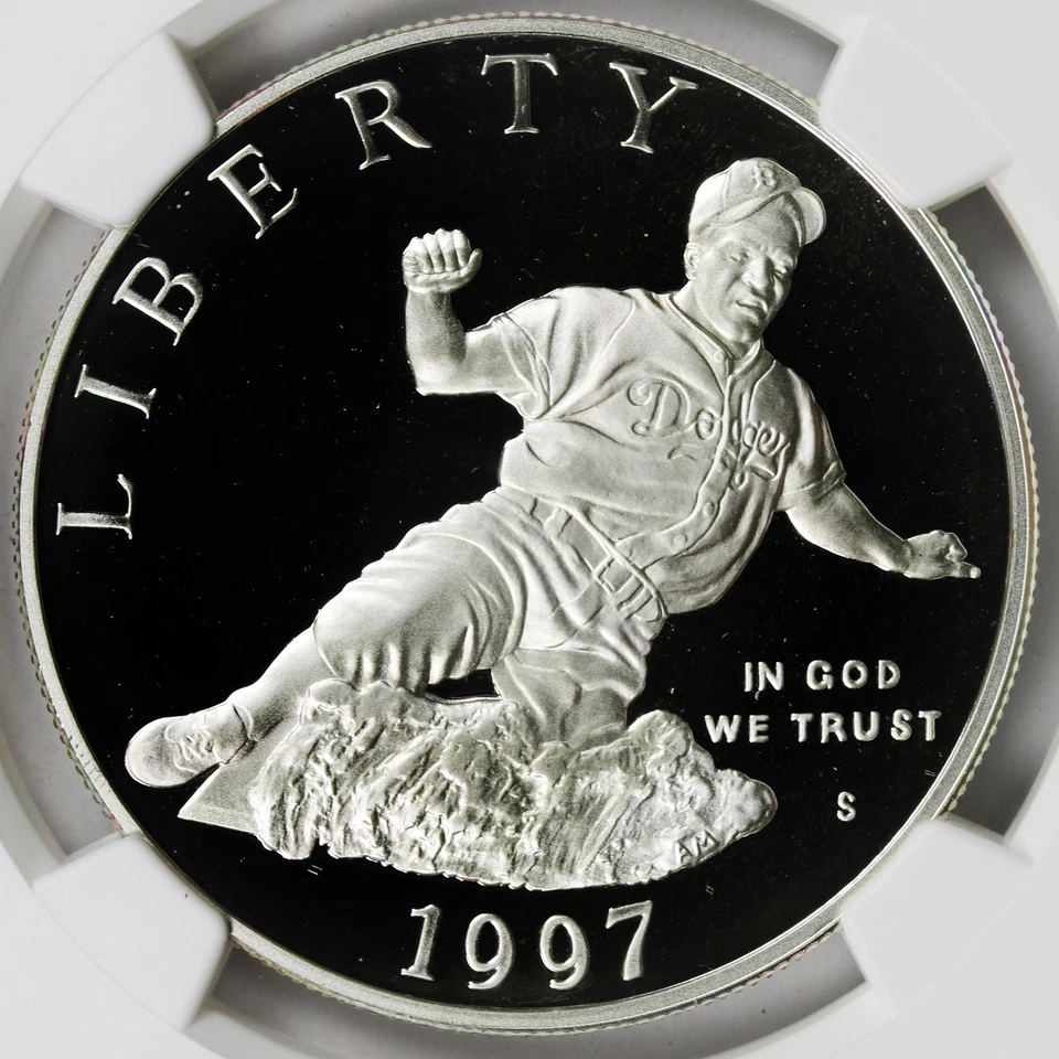 1997-S $1 Jackie Robinson Commemorative Silver Dollar NGC PF69UCAM - Image 3 of 4
