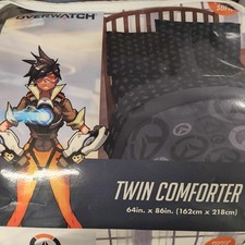 Twin Comforter OverWatch Gaming Edition. Super Soft. Dark Gray Match Any Decor