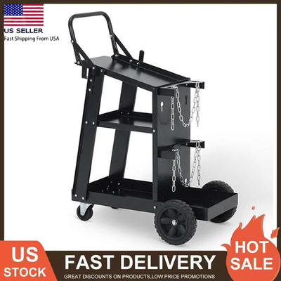 #ad 3 Tier Welding Cart for MIG TIG Welder 270Lbs Weight Capacity W Swivel Wheels $59.01