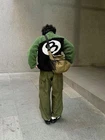 New American High Street Black Eight Ball Fleece Lamb Wool Zipper Jacket Coat