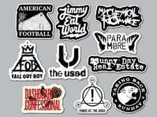 Emo Vinyl Sticker Lot (10 Pack) SET 1 indie screamo music band hardcore punk pop