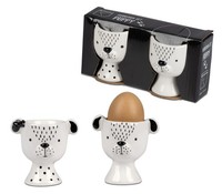 Eierbecher Hund (2Er Set) - Eierhalter Hunde Keramik,Tischdeko Ostern, FrüHstüCk