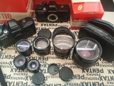 Pentax Auto 110 Camera System COMPLETE working with rare factory hard case.