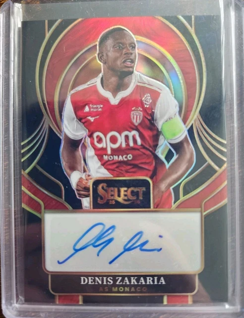 Denis Zakaria 2025-26 Panini Select Ligue 1 Black Prizm Auto AS Monaco #1/1