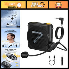 Portable Voice Amplifier with Wired Headset Microphone - 23H Battery, Noise Canc