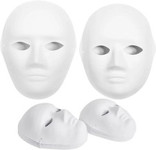 30 Pack White Plain Masks Paintable Art Masks for Masquerade Halloween Party