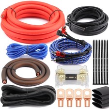 1/0 Gauge 0 AWG Pure OFC Amplifier Wiring Kit 6000W - Heavy Duty Car Audio ...