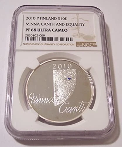 Finland 2010 P Silver 10 Euro Minna Canth and Equality PF68 CAM NGC Low Mintage