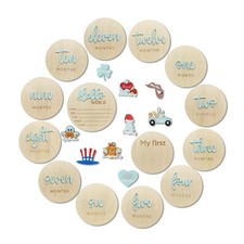 4 Inch Blue Monthly Baby Milestone Announcement Sign 112 Month Newborn Markers