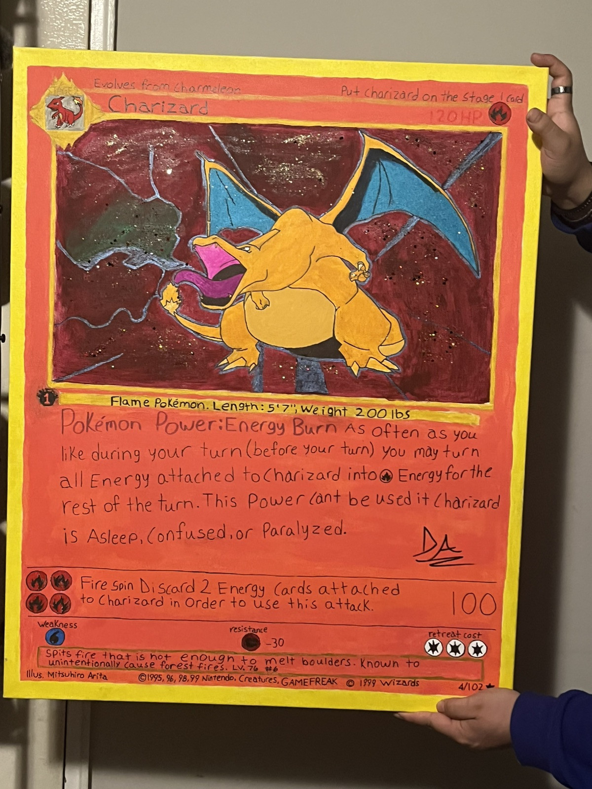 Charizard 1st Edition Custom Painting “24x30”