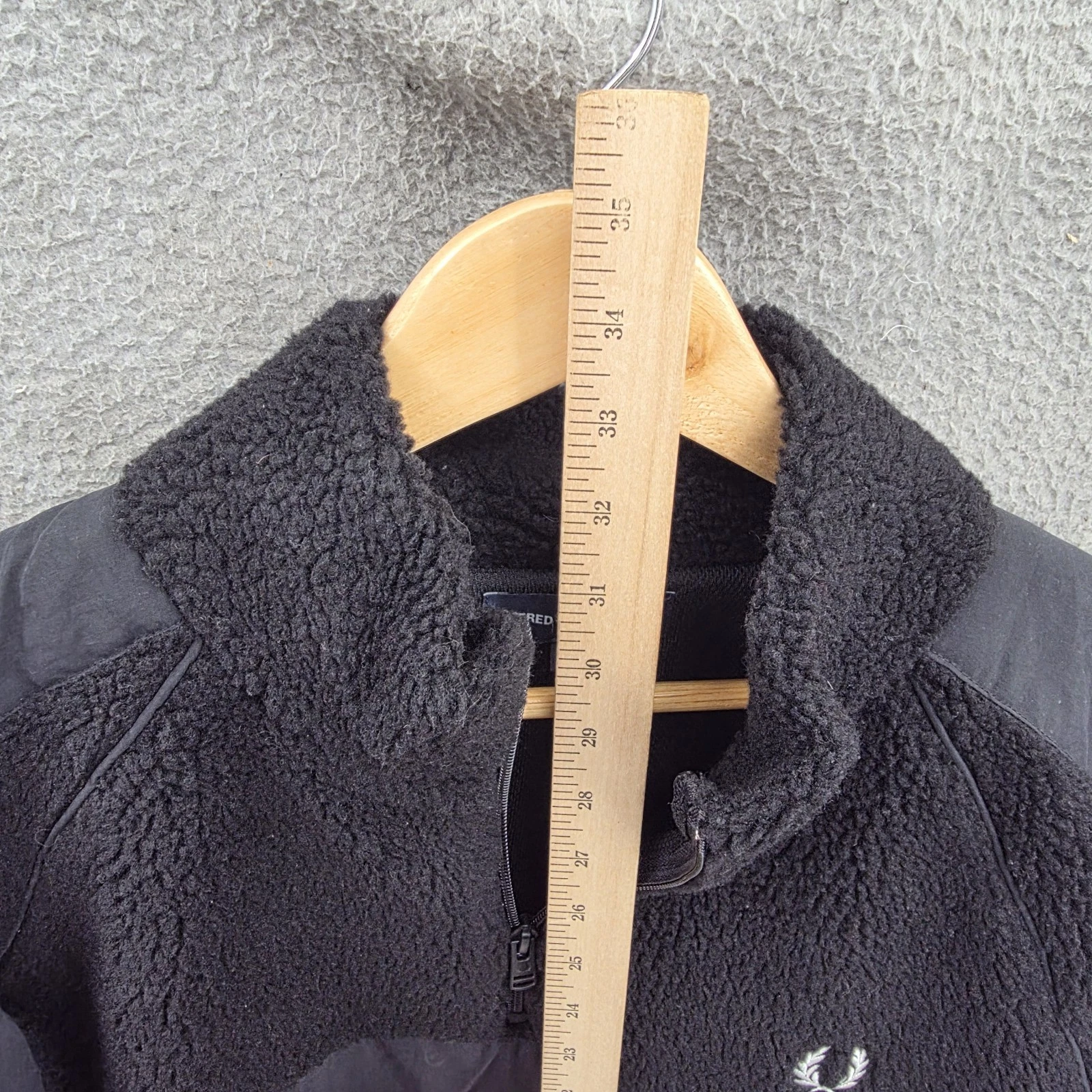 Fred Perry Jacket Mens XL Black Fleece Half Zip Windbreaker image 4