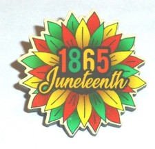 1865 Juneteenth Sunflower Wooden Lapel Pin by Hogeye Made in USA