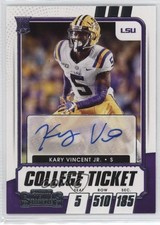 2021 Panini Contenders Draft Picks College Ticket Kary Vincent Jr #259 Auto 3hd
