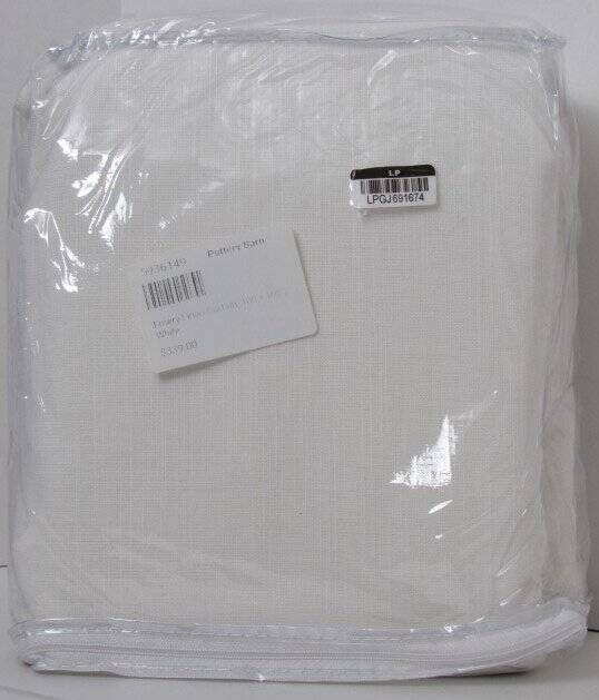 Pottery Barn Emery Linen Cotton Lined Light Filtering Curtain 100" x 108" White
