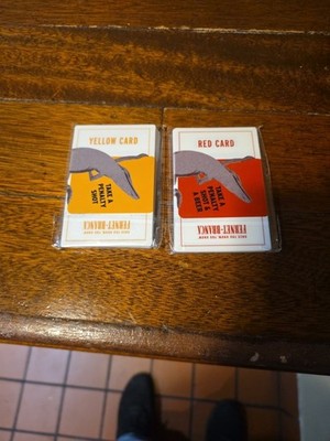 Fernet Branca Soccer Penalty Cards Yellow and Red. Lot of 2 10 Cards In Each New