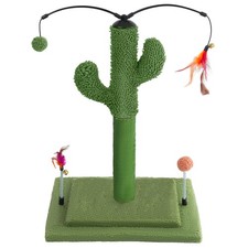 YUNIQUE Cactus Cat Scratching Post with Sisal Rope, 20.9'' square, green