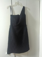 Mori Lee By Madeline Garner Black Patterned One Shoulder Formal Dress US Size 8