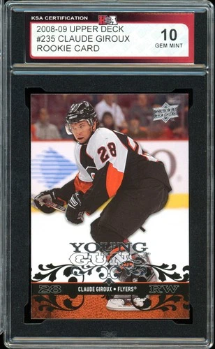 2008-09 Upper Deck Young guns #235 Claude Giroux Rookie Card KSA 10 Gem Mint