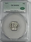 1917 Mercury Dime : CAC AU55FB