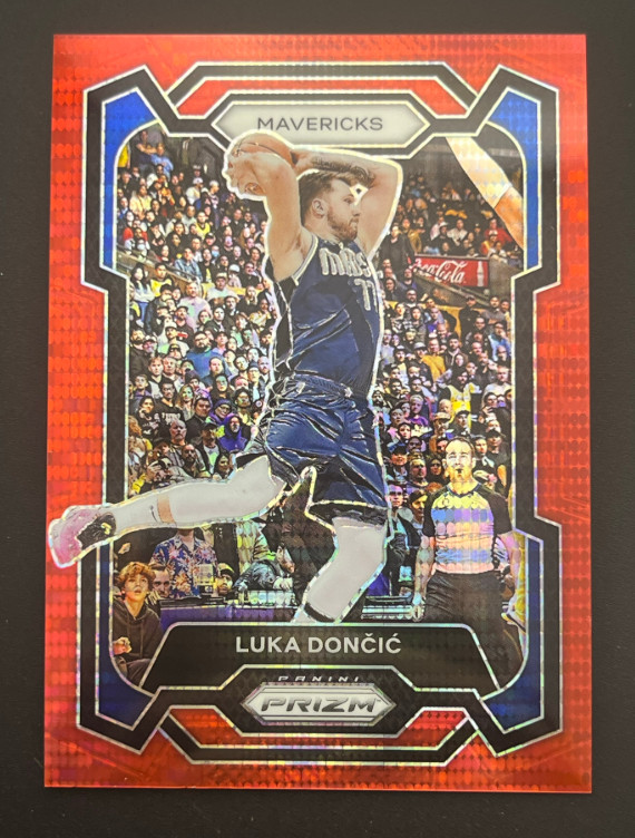 Luka Doncic 2023-24 Panini Prizm 271/299 Red Pulsar Dallas Mavericks #110