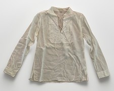 Banana Republic Shirt Size Medium White Ivory Sheer Peasant Blouse Lightweight