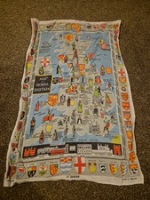 Ulster Map of Royal Britain Tea Towel, Irish Linen