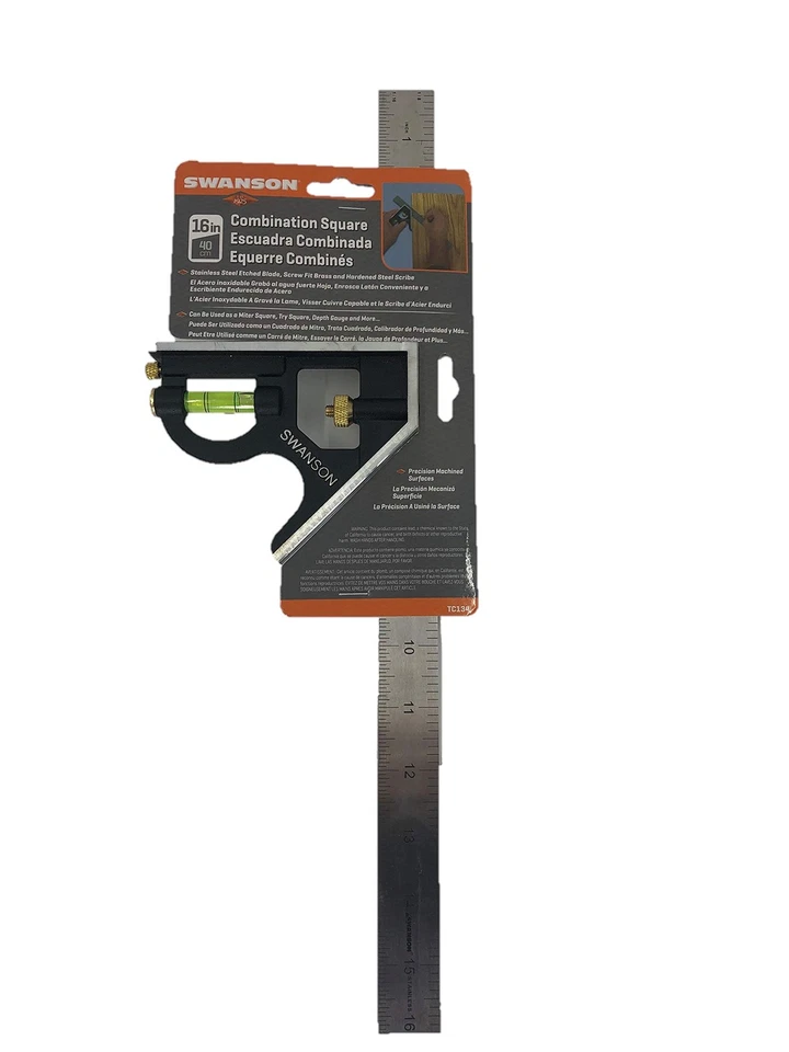 Swanson 16 Inch Combination Square Stainless Steel Durable Multi Tool Level - Image 3 of 4