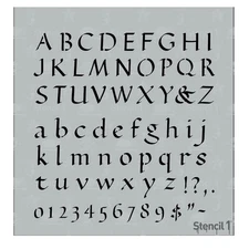 Stencil1 Calligraphy Letter Stencils 1/2" - Letters & Numbers - Mylar Upperca...