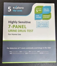 At Home 7 Panel 5 Minute Urine Drug Testing Kit Box Of 5 Tests New Sealed