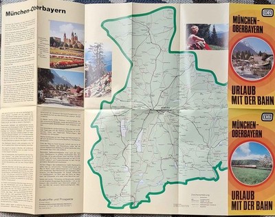 DB - Werbeprospekt  Urlaub mit Der Bahn 1979 illustirerte Streckenkarte RAR