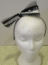 NEW Cat  Jack Black  Silver Bow On Headband