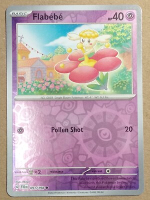 POKEMON Card - Flabebe 091/198 - Reverse Holo - Scarlet & Violet