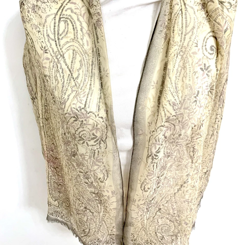 ETRO PAISLEY BOHEMIO GRIS RECTÁNGULO bufanda de seda 62/27 en HECHO EN ITALIA #A82 Foto 3 de 3