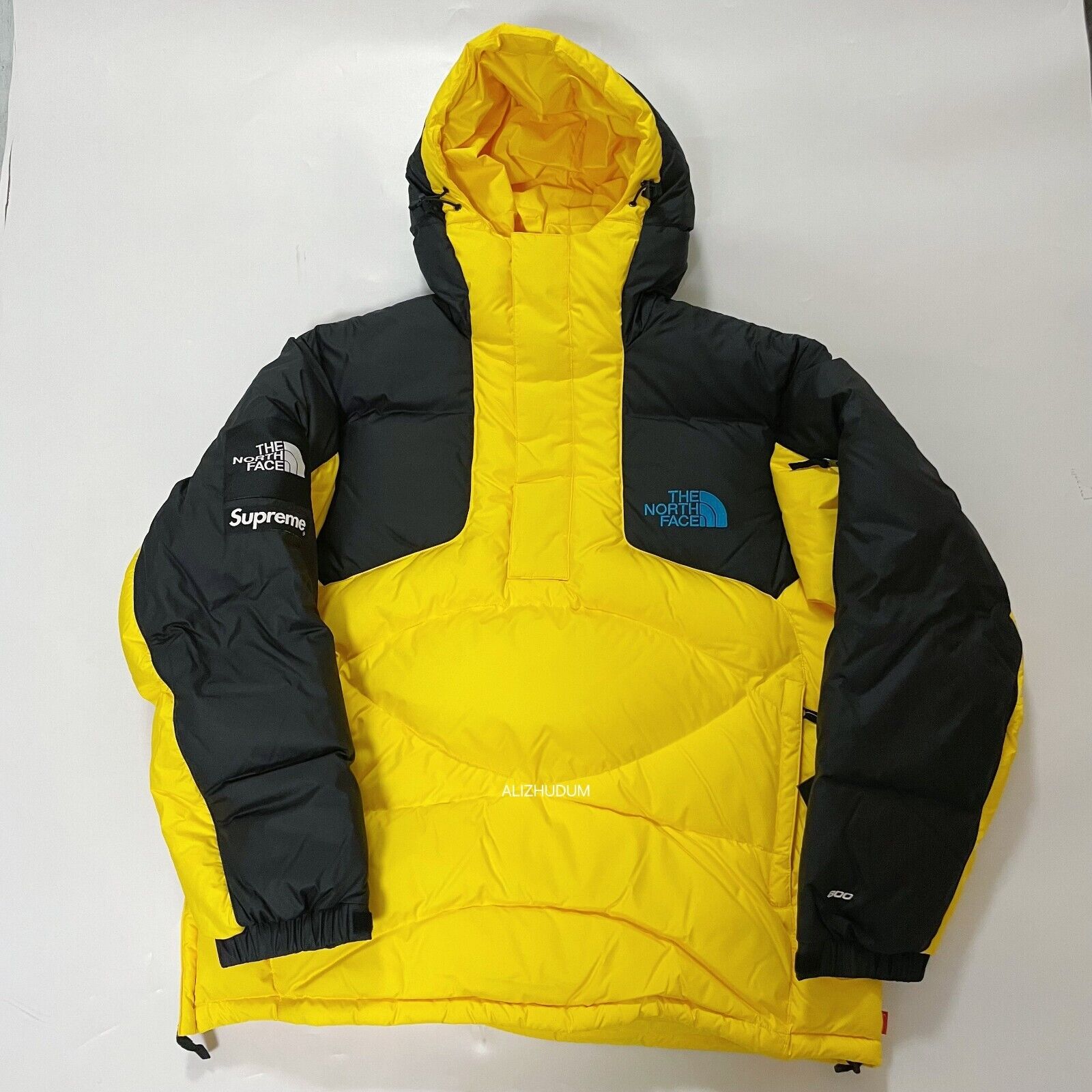 SUPREME FW22 THE NORTH FACE 800-FILL HALF ZIP HOODED PULLOVER YELLOW SIZE  M-L