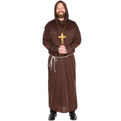 Mönch Kostüm Mönchskutte Karneval Fasching Halloween Herren Geistlicher Priester