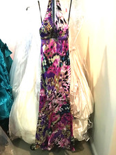 JUMP Halter prom formal Long cocktail satin pink/purple dress Junior 9/10. 8 NEW