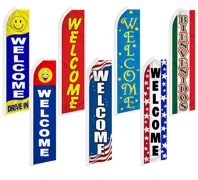 Welcome Advertising Feather Flag Swooper Flutter Banner Super Flag Bienvenidos