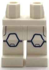 Lego New White Minifig Pants Legs Sand Blue Pockets Stripes Hexagon Kneepads