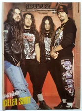 SEPULTURA BAND MAX CAVALERA VINTAGE FULL PAGE MAGAZINE PINUP POSTER CLIPPING (A)