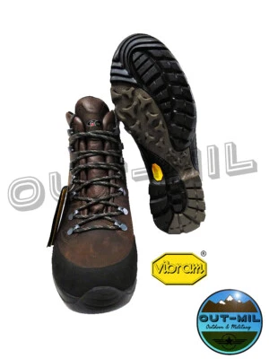 Scarpa Scarpone tecnico da caccia in pelle marrone con suola Vibram "GARSPORT"