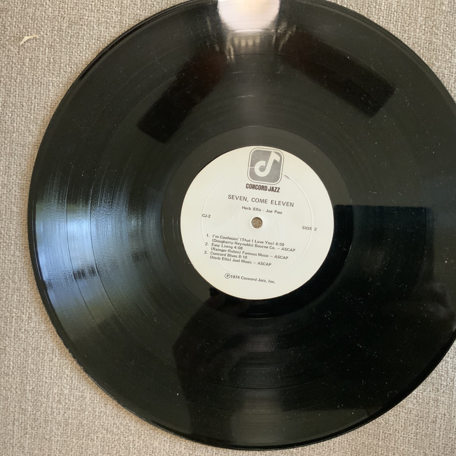 HERB ELLIS & JOE PASS SEVEN, COME ELEVEN VINYL LP CONCORD JAZZ CJ2