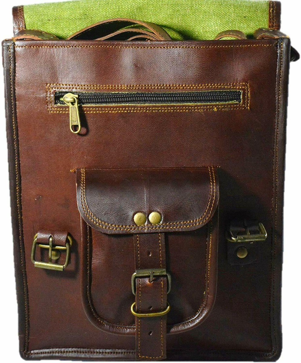 Borsa Messenger Vintage In Tela E Pelle – Tracolla Regolabile, Per Laptop, Escursionismo E Viaggio