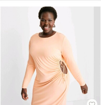 Women's Long Sleeve Side Cut Out Knit Midi Dress 1X - Future Collective  Read | eBay