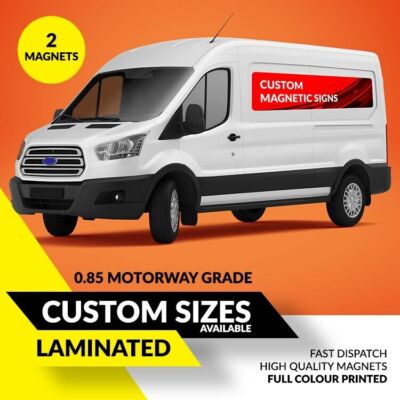 2 x Magnetschilder Van Auto Werbung abnehmbar personalisiert individuell Magnete