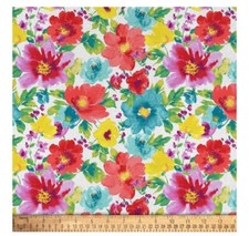 3 YDS Pioneer Woman Breezy Blossoms on White QUILT FABRIC