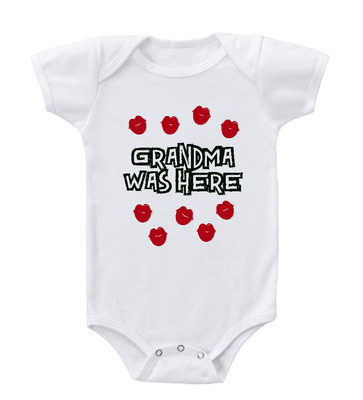 Grandma Was Here Red Lips Infant Toddler Baby Cotton Bodysuit One Piece